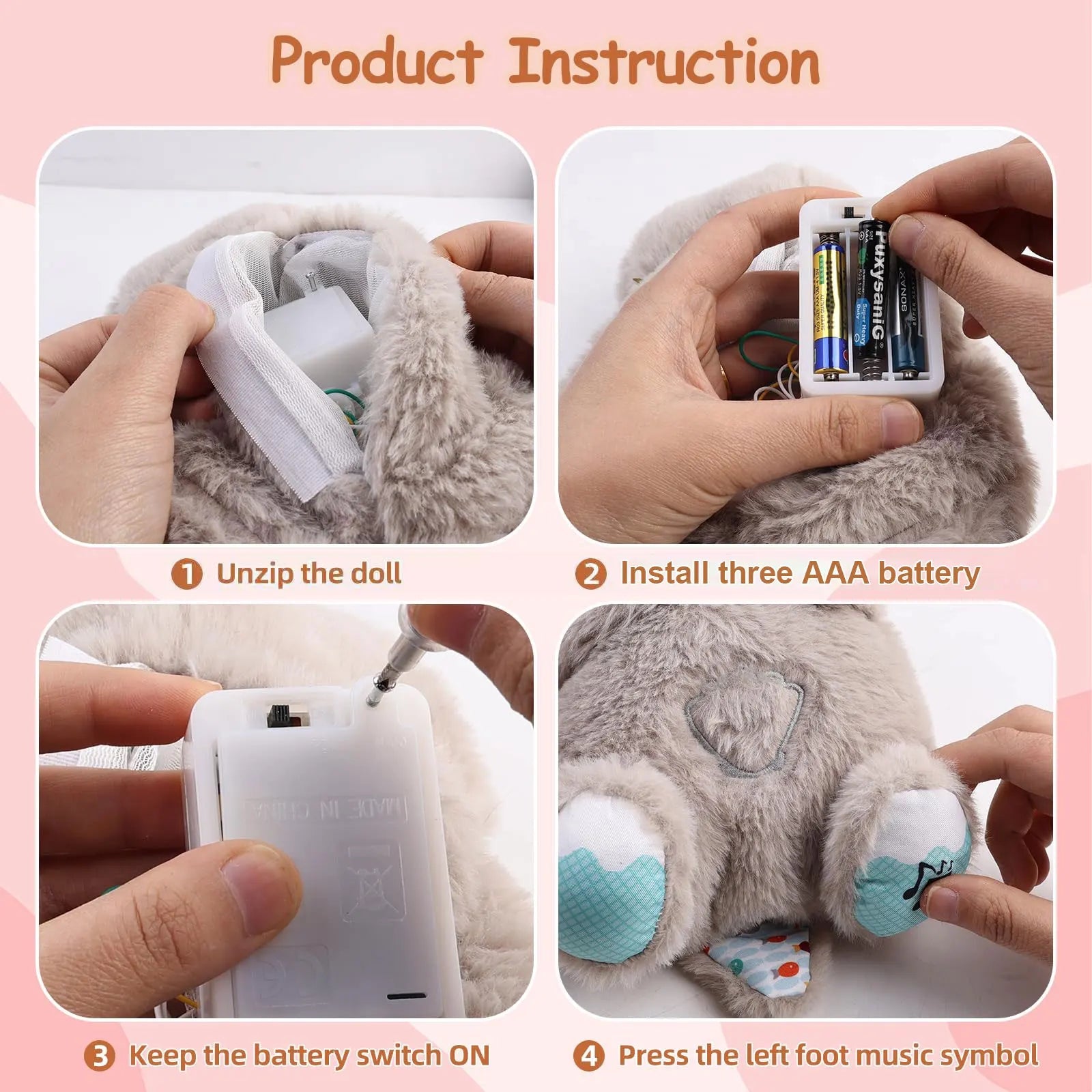Ours jouet en peluche respirant - My Adam